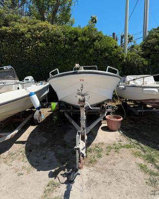 open 5 metri con motore e carrello per alaggio