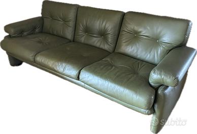 Divano e 2poltrone B&B Italia Coronado pelle verde