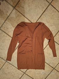 cardigan lungo marrone nocciola extra me, tg. S/M