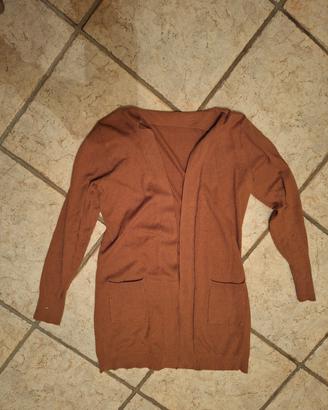 cardigan lungo marrone nocciola extra me, tg. S/M