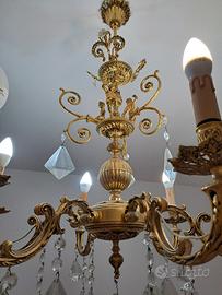 lampadario con cristalli