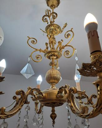 lampadario con cristalli