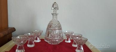Set bottiglia bicchierini cristallo