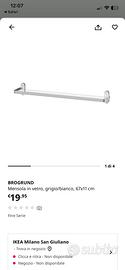 Mensola in vetro e porta ascougamani IKEA