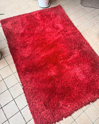 Tappeto Rosso a pelo lungo (shabby)