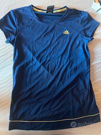 maglietta sportiva adidas blu- donna