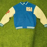 Giubbotto varsity Zara • modello USA • blu e panna