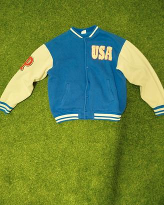 Giubbotto varsity Zara • modello USA • blu e panna