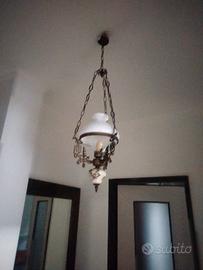 lampadari vintage in ferro e ceramica 
