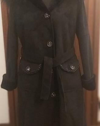 Cappotto scamosciato nero