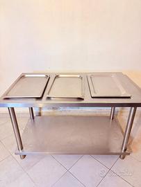 3 Teglie professionali Gastronorm in acciaio inox