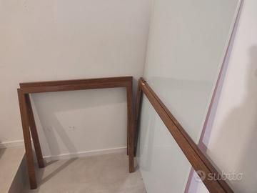 Tavolo gambe alluminio e piano vetro temperato