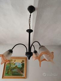 Lampadario a 3 luci stile vintage 
