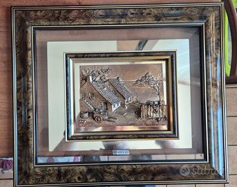 Quadro vintage altorilievo in Argento 925 R