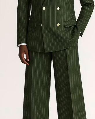 Vestito verde scuro gessato