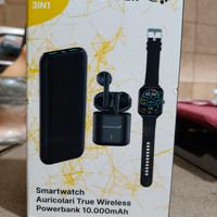 smartwatch più cuffie più Power bank