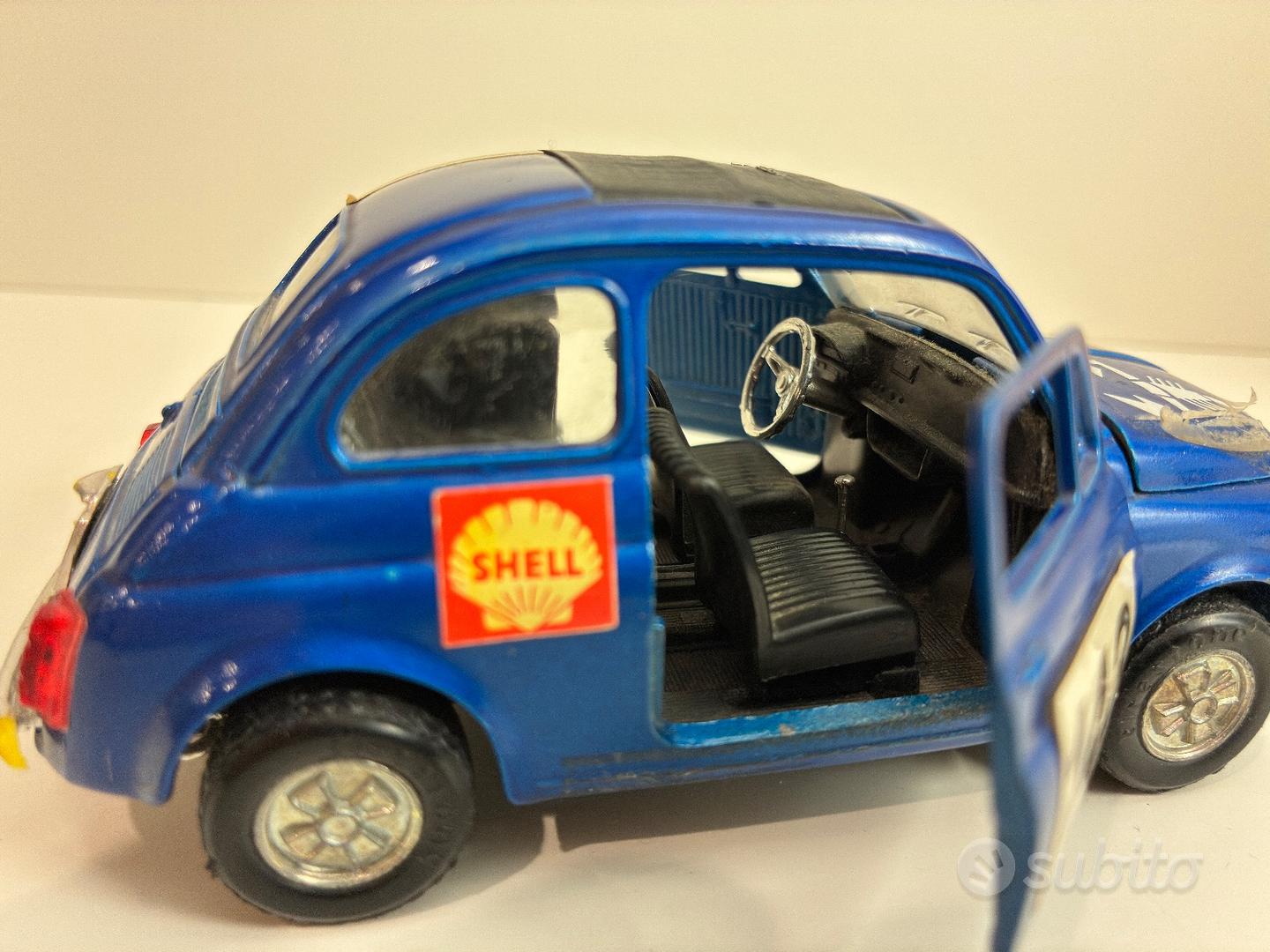 Voiture Miniature Politoys Fiat 500L Abarth - Échelle 1:25, Couleur Orange - Modèle Vintage En Métal