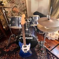 Batteria Sonor e chitarra Fender e come nuovi