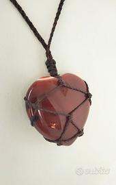 Collana con cuore in agata naturale