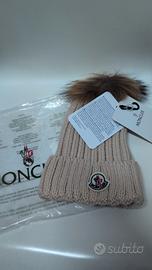 Berretto Moncler Originale beige Con PON PON Nuovo