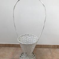 Cesto bianco in vimini