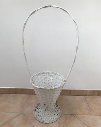Cesto bianco in vimini