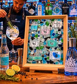 QUADRO BOTTIGLIA GIN CON RESINA EPOSSIDICA
