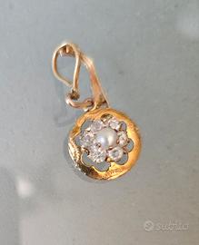 Orecchino/ciondolo in oro giallo  antico inizi 900