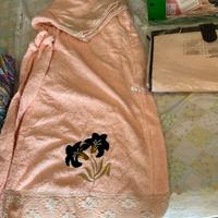 accappatoio, donna rosa+asciugamani +borsa