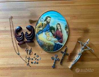 Oggetti sacri, charms, croci, sacra famiglia