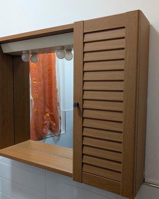 Armadio con specchio illuminato per bagno