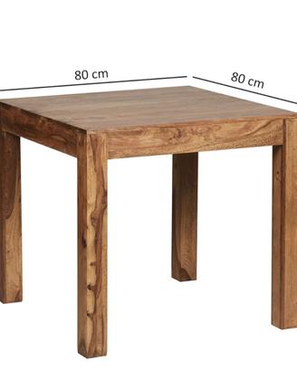 Tavolo legno massiccio palissandro 80x80