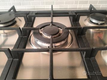 Piano cottura inox 5 fuochi