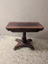 Tavolo da gioco vintage apribile con interno pelle