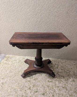Tavolo da gioco vintage apribile con interno pelle