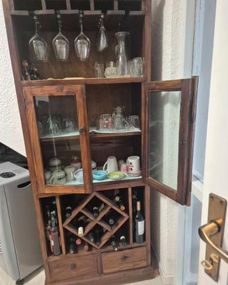 Splendido Mobile Bar / Vetrina Portavino in Legno