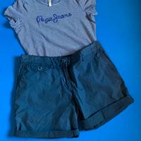 Set t-shirt Pepe Jeans+shorts Acquafredda donna