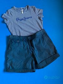Set t-shirt Pepe Jeans+shorts Acquafredda donna