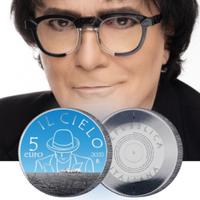 MONETA 5 EURO RENATO ZERO IL CIELO ARGENTO