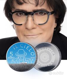 MONETA 5 EURO RENATO ZERO IL CIELO ARGENTO