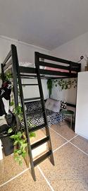 Letto a soppalco Ikea Storå 140x200 nero