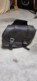 Borsa moto di cuoio