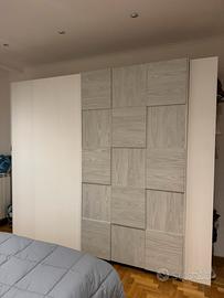 ARMADIO A DUE ANTE BIANCO E GRIGIO