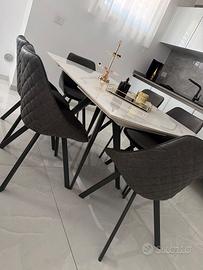 SEDIE IN PELLE GRIGIO