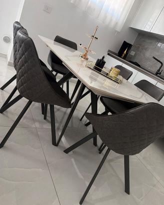 SEDIE IN PELLE GRIGIO