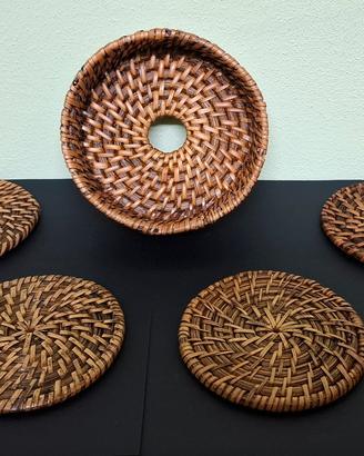 Sottobicchieri rattan marrone scuro