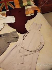 stock di 4 pullover da donna a collo alto tg.M
