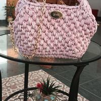 borsa fettuccia rosa 