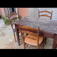 tavolo in noce del 1800 doppio cassetto