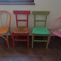 sedie e complementi d'arredo dipinti a mano